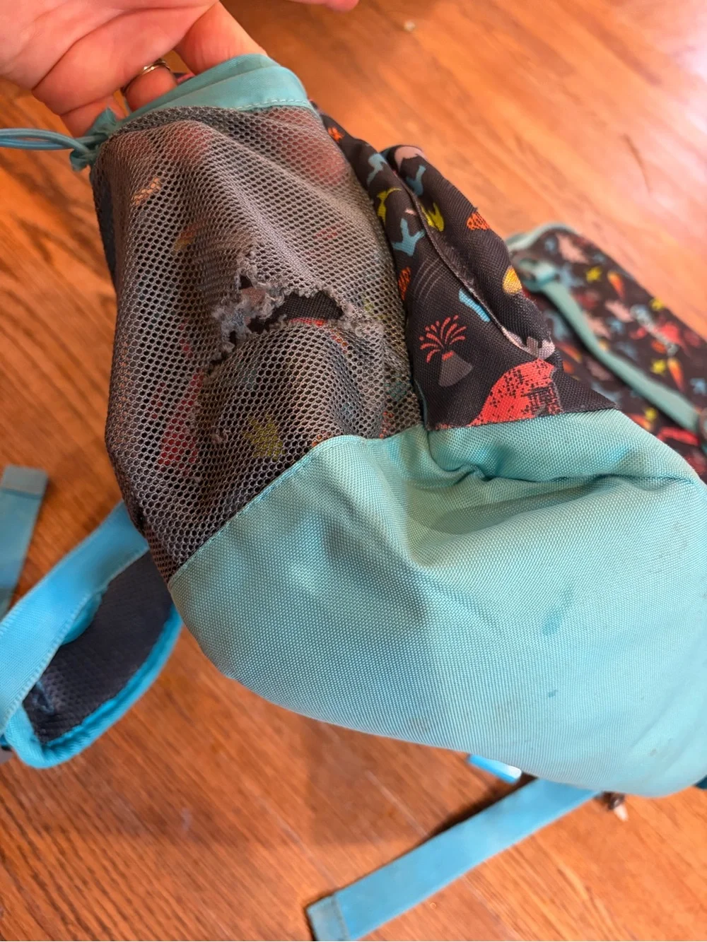 Kids Dinosaur Backpack Set in Black & Turquoise